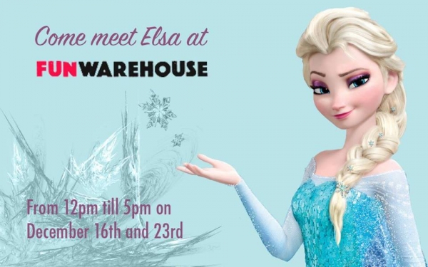 Meet Elsa at Fun Warehouse in the Galleries Bristol 16th December