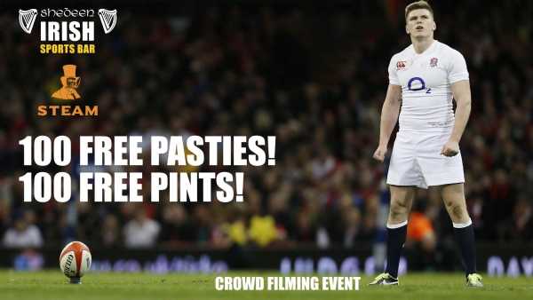 Free Pasty and a Pint watching the rugby at Steam Bristol on Saturday 6th January