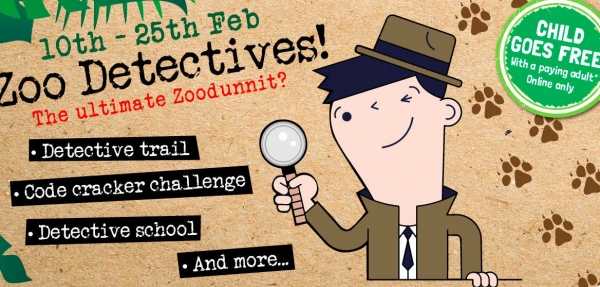Become a Zoo Detective at Bristol Zoo Gardens from Saturday 10th to Sunday 25th February 2018