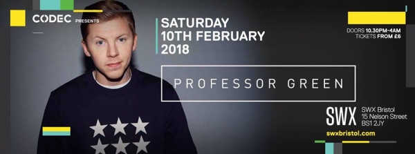 Professor Green to perform live at SWX in Bristol on Saturday 10th February 2018