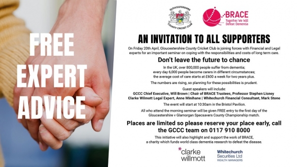 Gloucestershire County Cricket Club Host BRACE Dementia Awareness Event 