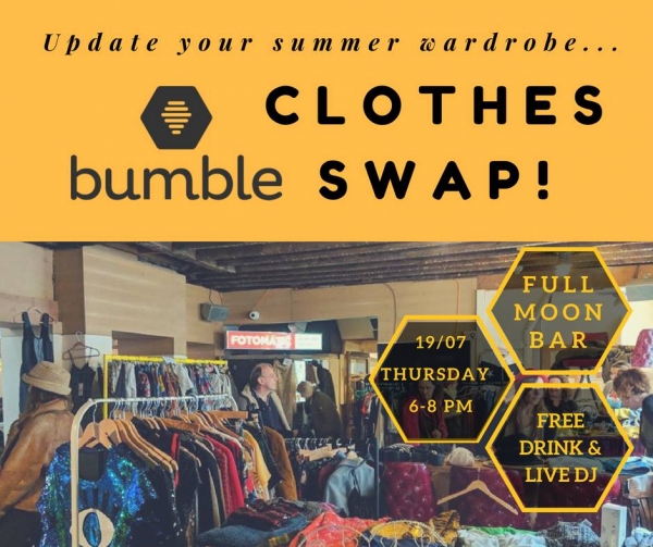 Bristol Bumble Clothes Swap at the Full Moon Bar on Thursday 19th July 2018