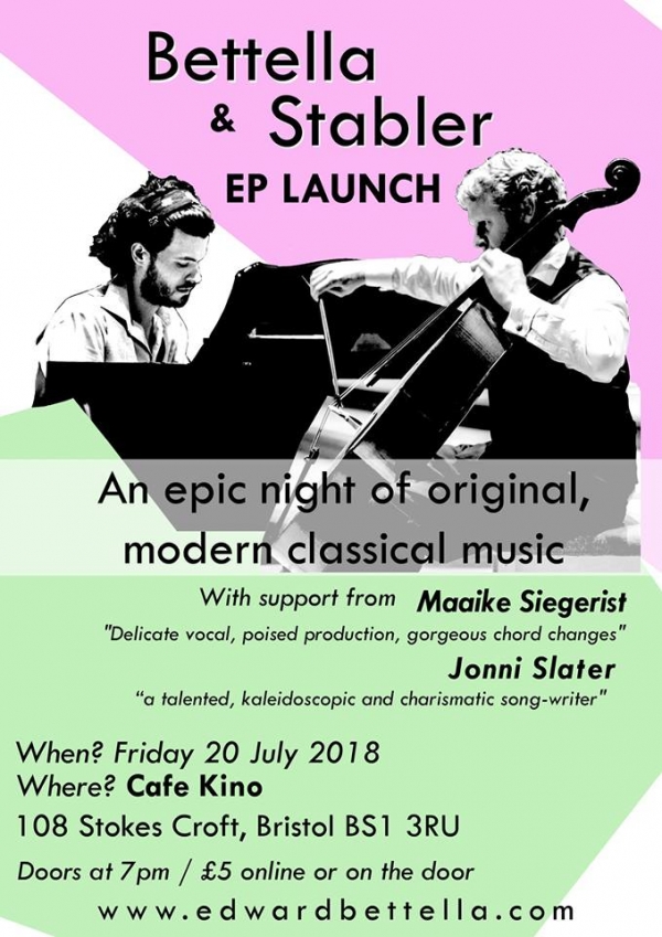 Bettella & Stabler: EP Launch at Cafe Kino on Friday 20th July 2018
