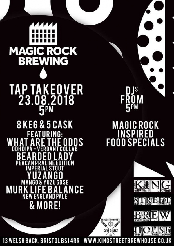 Magic Rock Tap Takeover at King Street Brew House on Thursday 23rd August 2018