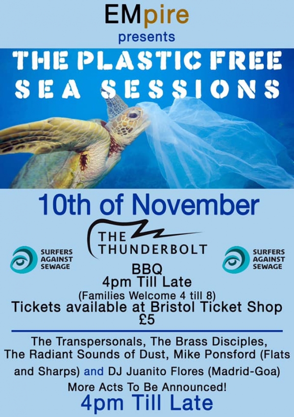 Save the Seas from Plastic sessions fundraiser at The Thunderbolt - 10 November 2018