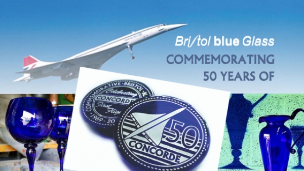 Bristol Blue Glass release commemorative Penny to celebrate 50 years of the Concorde airliner
