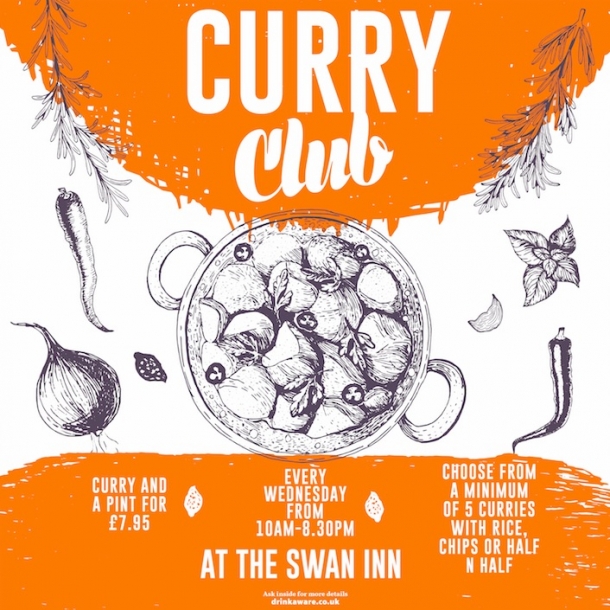 Curry Club every Wednesday at The Swan, Thornbury