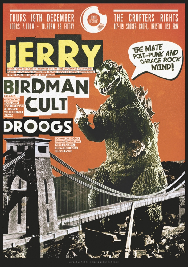 Jerry / Birdman Cult / DROOGS at The Crofters Rights in Bristol on Thursday 19th December 2019