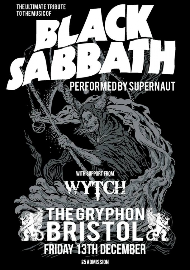 Supernaut (Black Sabbath tribute) & Wytch at The Gryphon in Bristol on Friday 13 December 2019