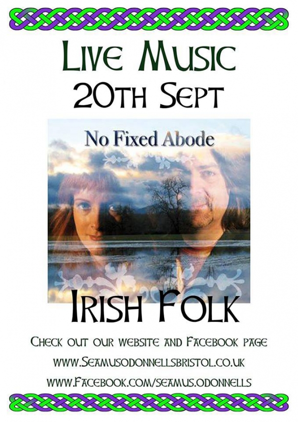 No Fixed Abode Irish Music at Seamus O'Donnell's in Bristol on Thursday 14 November 2019