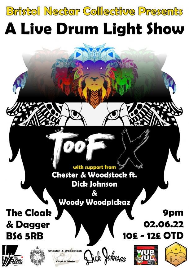 TooF X (Live Drum Light Show) + BNC Support At The Cloak And Dagger