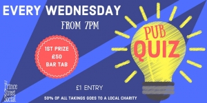 The Prince Street Social Pub Quiz on Wednesday 11 December 2019