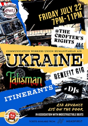 CWU Ukraine Benefit Gig, with Talisman/Itinerants At The Crofters Rights