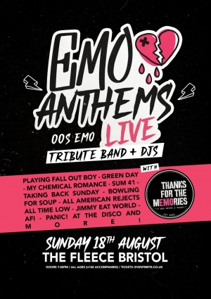 Emo Anthems Live – Tribute Band + DJs at The Fleece Bristol