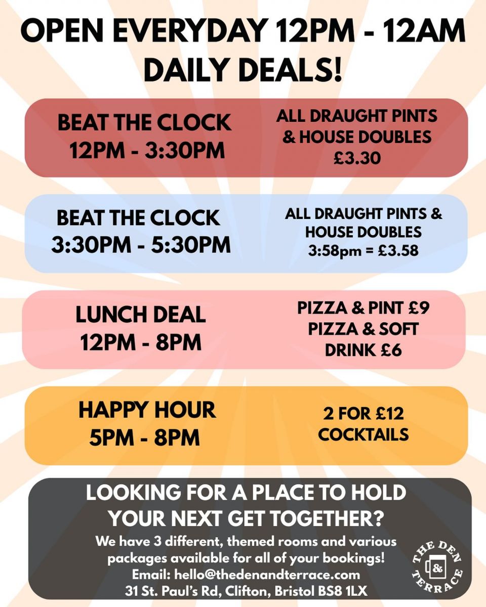 Den and Terrace Clifton Bristol Deals