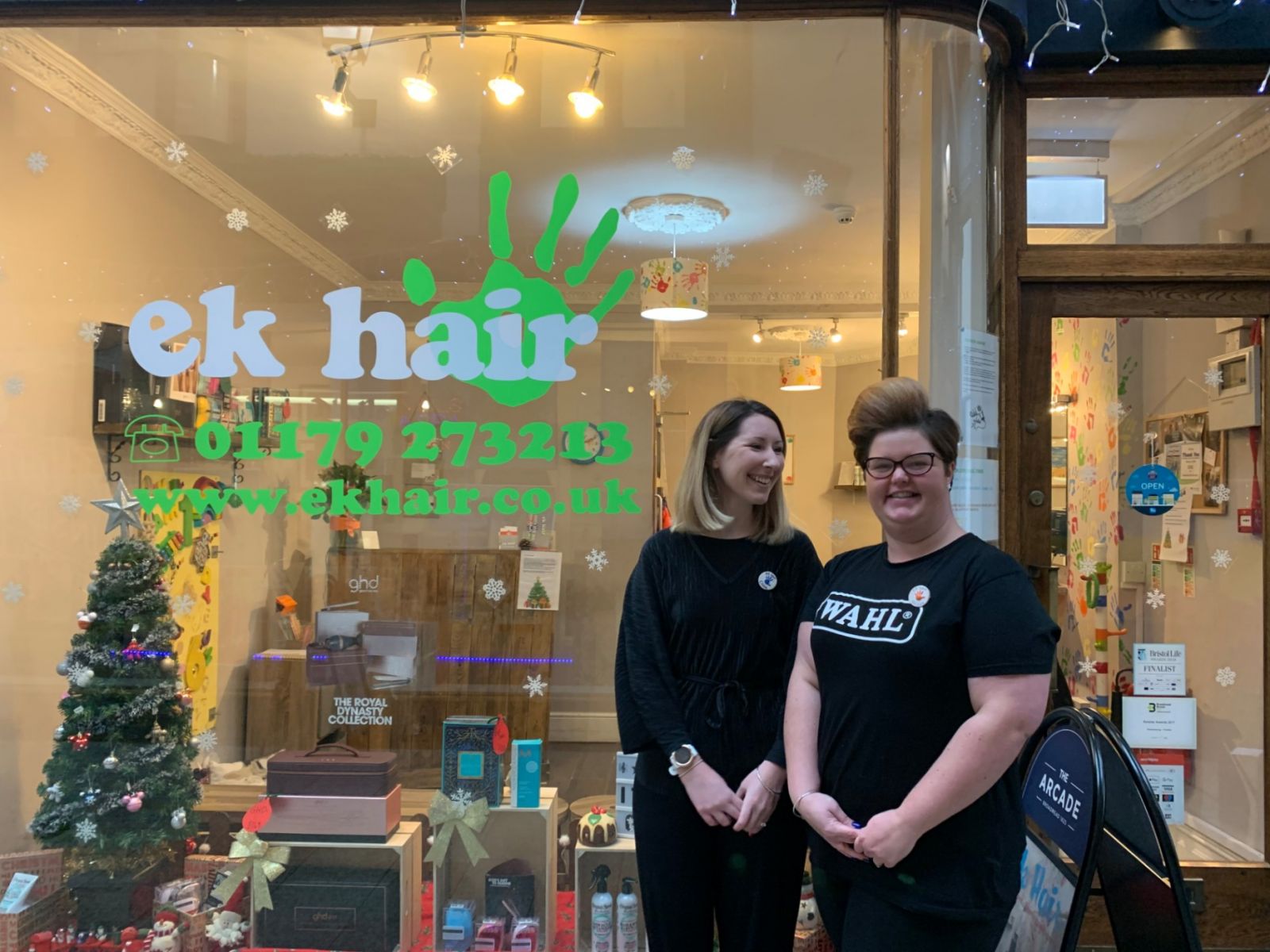 The EK Hair team at the salon, in November 2019