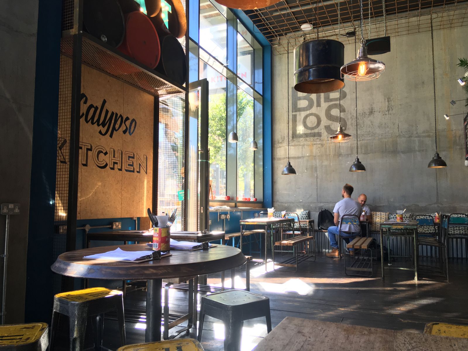 The interior of Calypso Kitchen on Wapping Wharf.