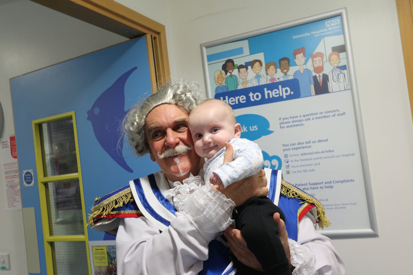 Stars of Bristol Hippodrome pantomime visit young patients in hospital 