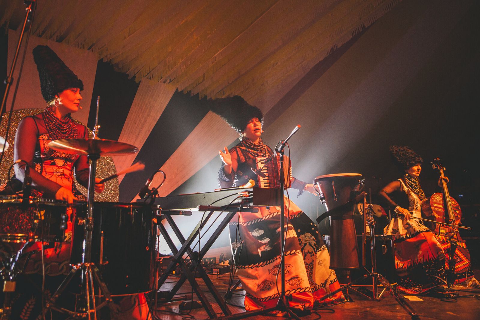 Dakhabrakha at Port Eliot Festival 2019. // Image: Louise Roberts