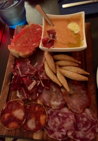 Cured Meats and Chilled Soup at Harveys Cellars in Bristol