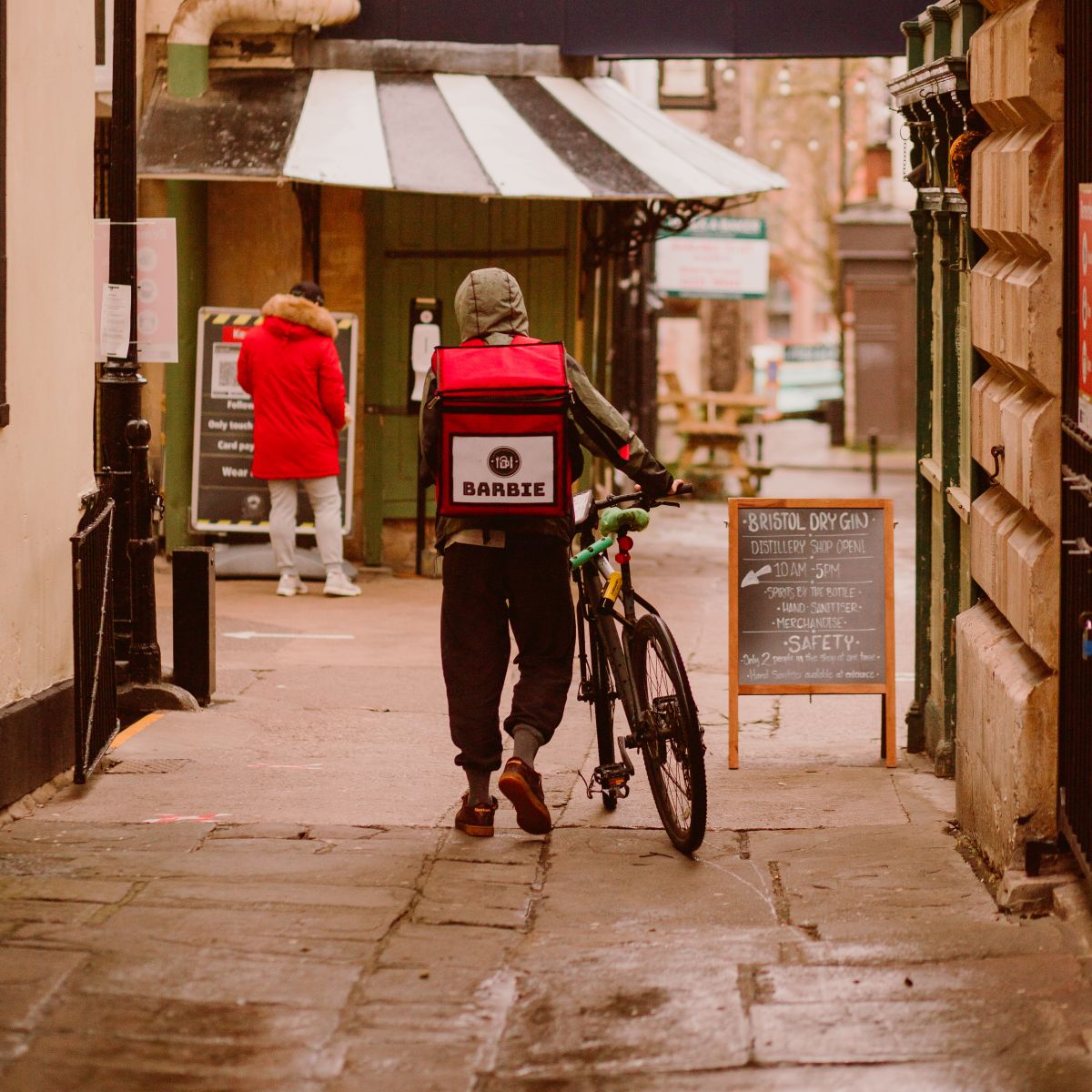 A member of the BARBI delivery team in St Nick's Market. Photo: Ruby Walker