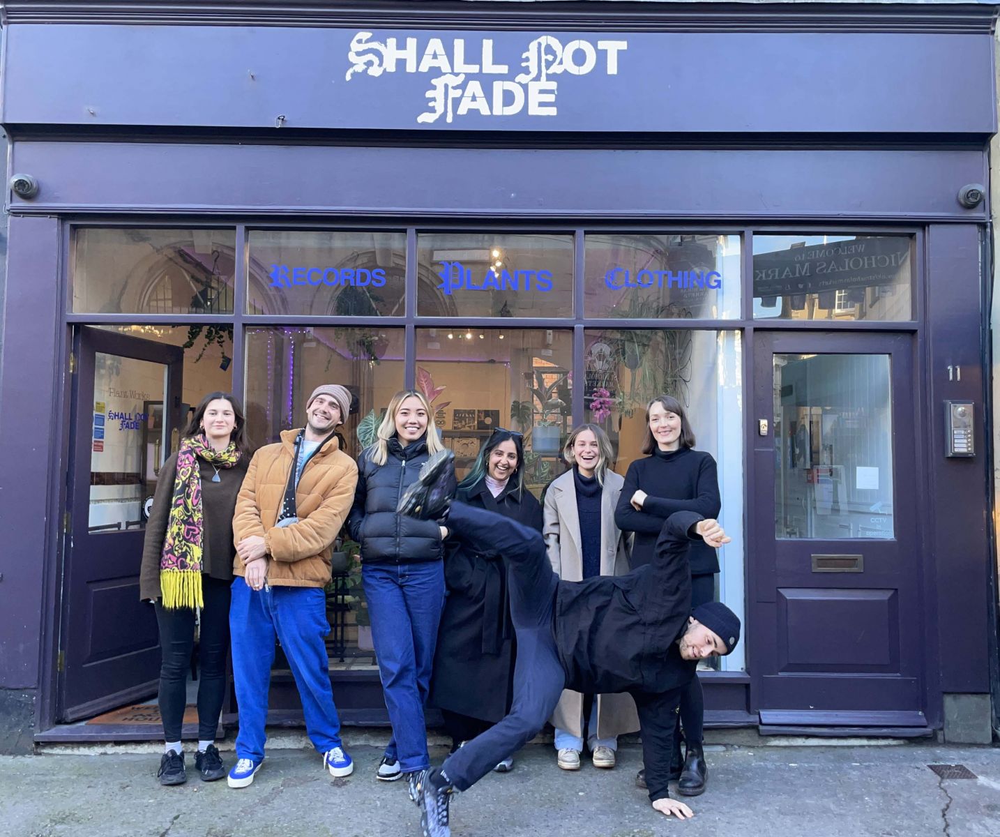 The Shall Not Fade team outside their flagship store in St Nicks.