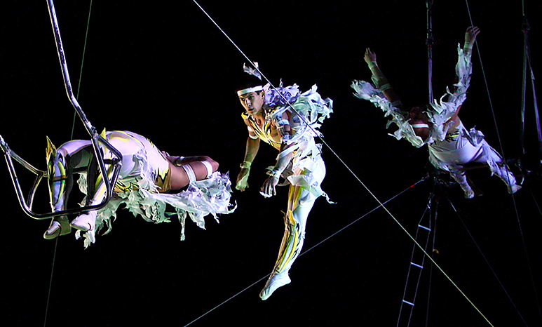 Feathered Trapeze Artists at The Moscow State Circus in Bristol