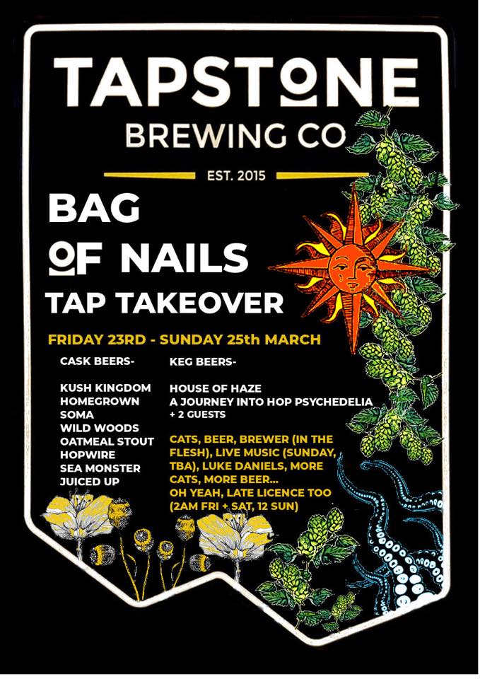 Tapstone Brewing Company's Tap Takeover will commence tomorrow, Saturday 23rd March, and continue throughout the weekend.