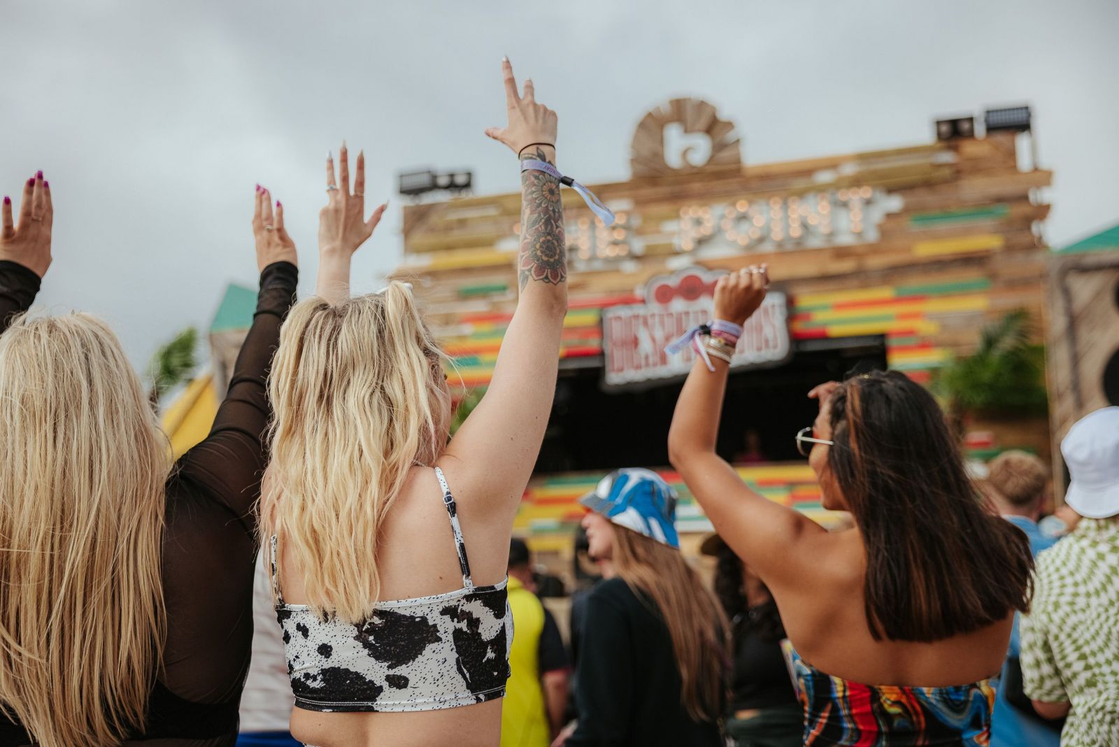 Revellers at cliffside stage The Point. Photo: Laurence Howe