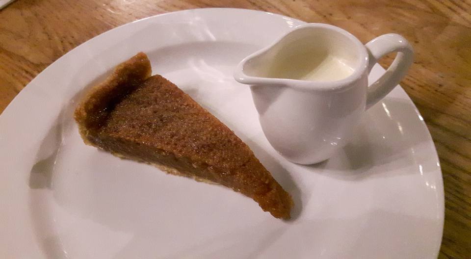 Treacle Tart with Double Cream at The Cross Hands in Bristol