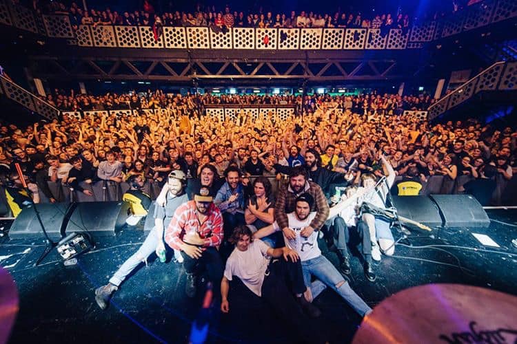 The Chats on stage with support acts Crocodylus and Bad//Dreems at the O2 Academy.