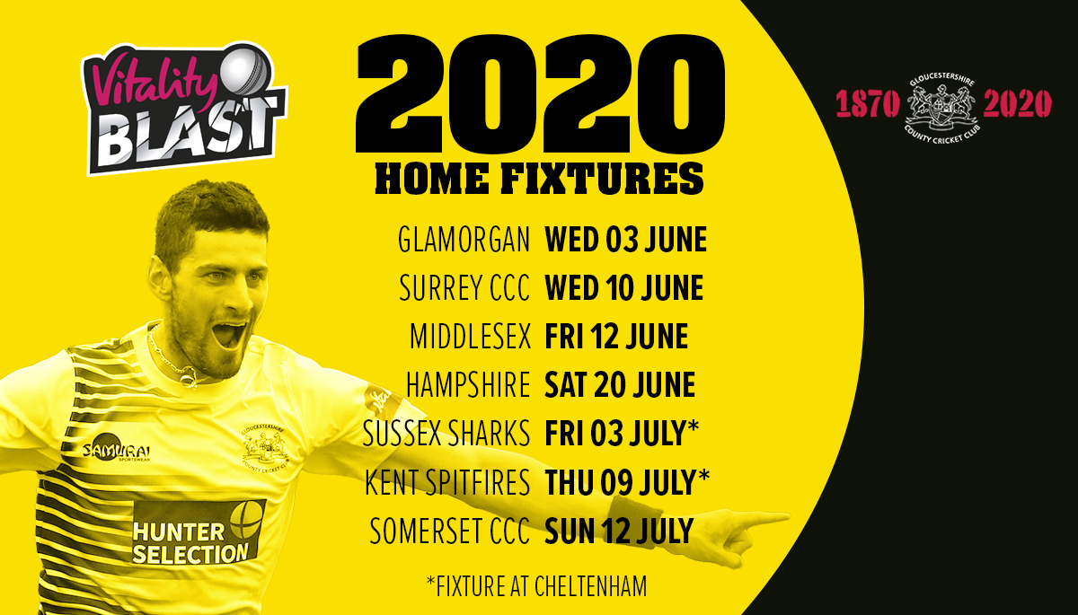 Gloucestershire Cricket 2020 Vitality Blast fixtures.