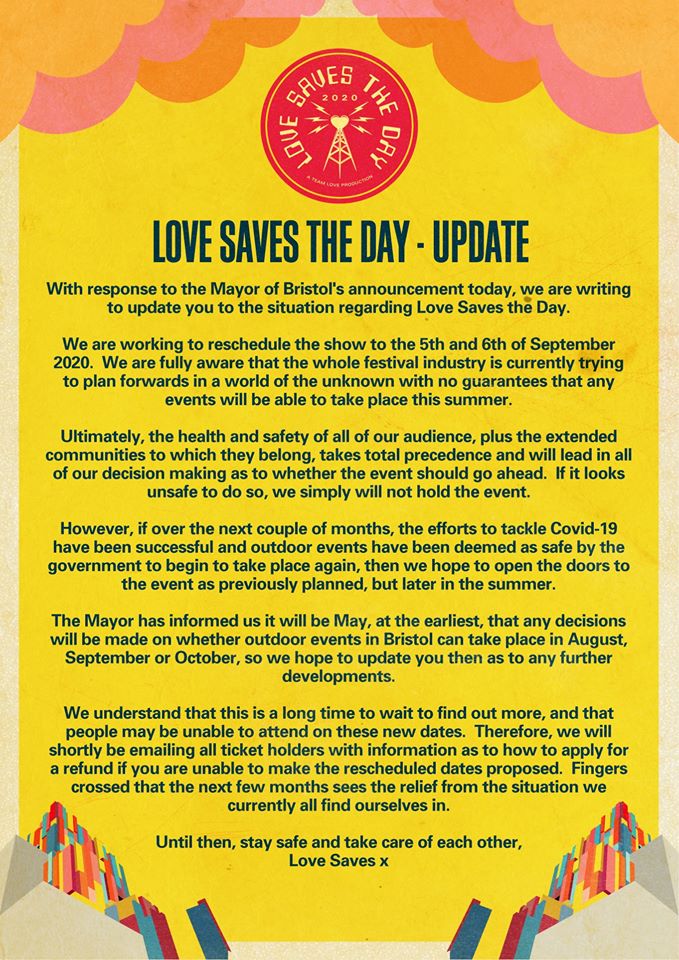Love Saves The Day update.