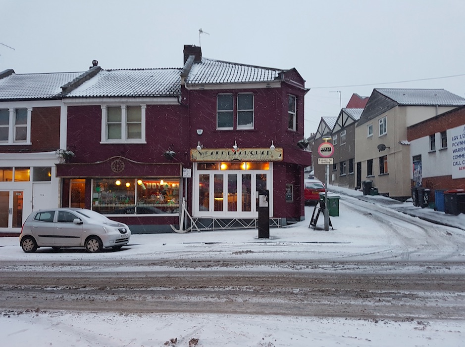 The Old Bookshop in Bristol on a snowy 1st March 2018