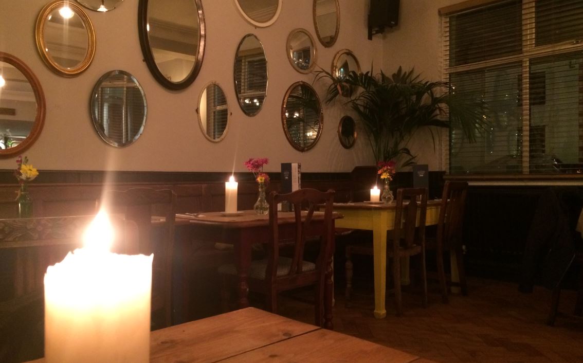 The relaxing, cosy interior of The Gloucester Old Spot.