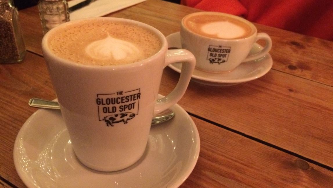 The Gloucester Old Spot boasts a full coffee menu, available from the bar.