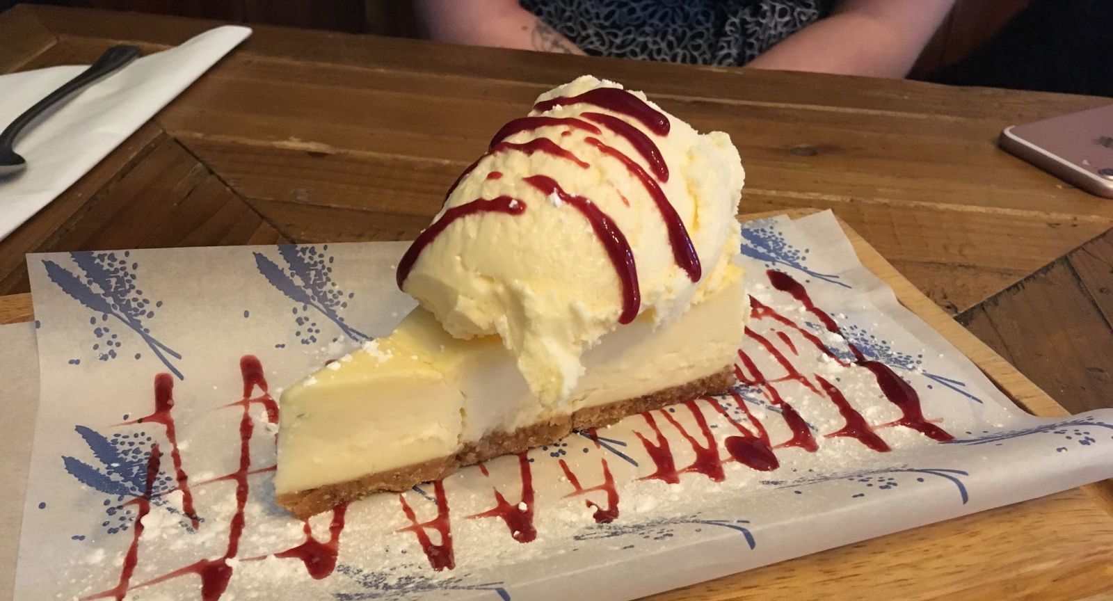 Vanilla Cheesecake at The Phoenix, Bristol.