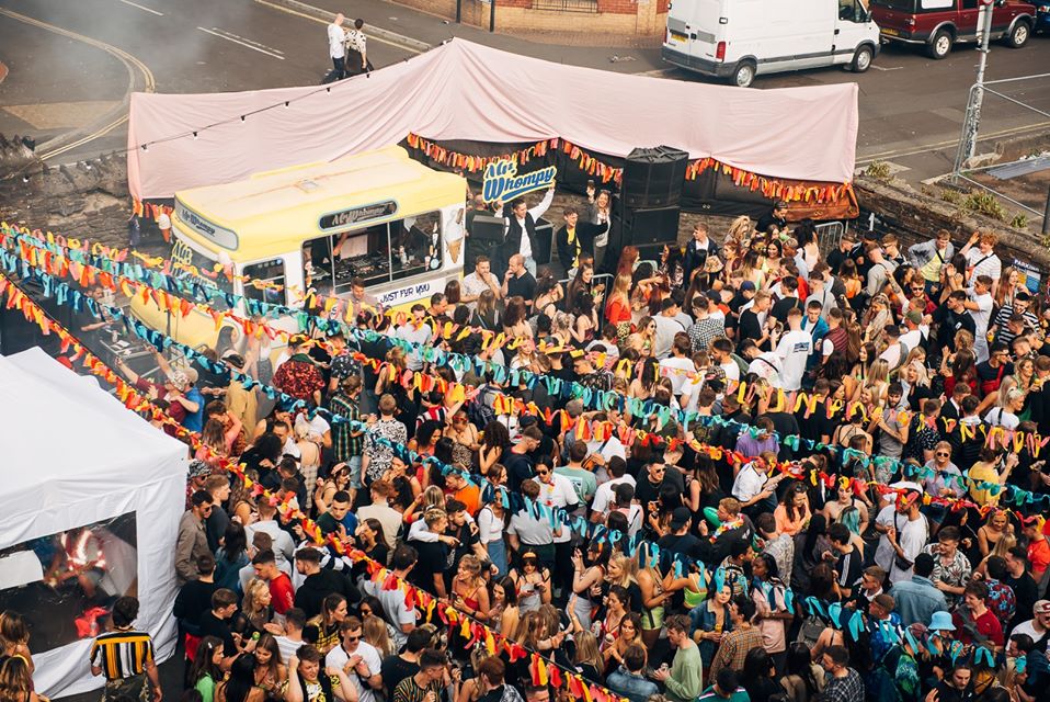 Crowds at the Stokes Croft Beer Garden during Rave on Avon 2019. Photo: Giulia Spadafora / Soul Media