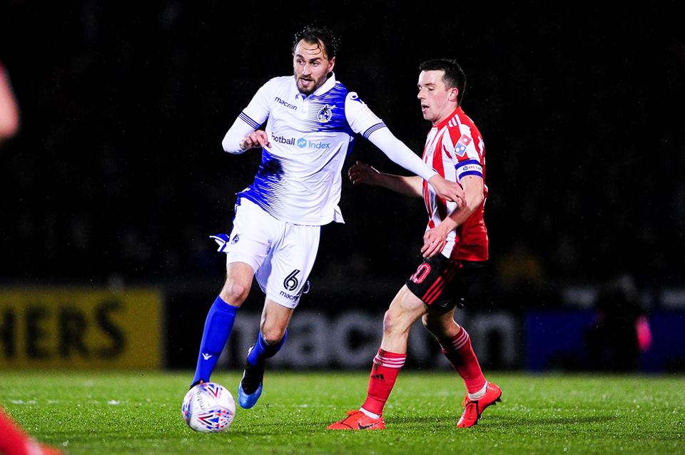 Rovers' Ed Upson in action against Sunderland.