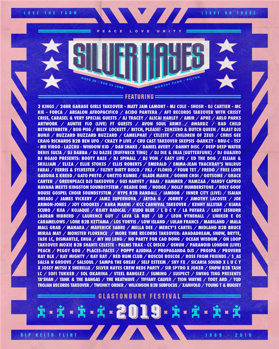 Silver Hayes at Glastonbury Festival 2019.