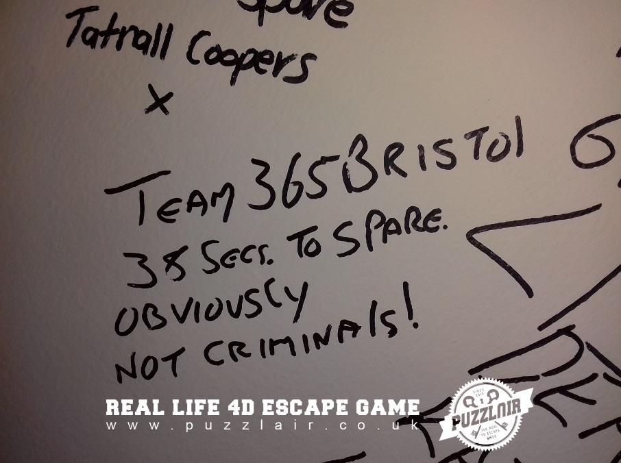Puzzlair Bristol - proof that we escaped! 