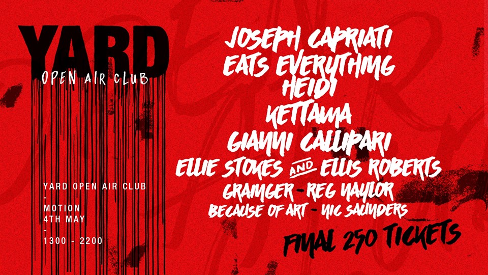 Open Air Club at Motion in Bristol on Saturday 4th May 2019 with Eats Everything and Joseph Capriati