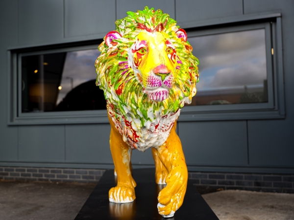 Lion sculpture appears at Ashton Gate Stadium as part of global art trail