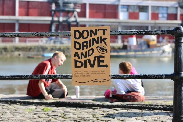 Bristol BID launch water safety campaign with Harbourside warning signs