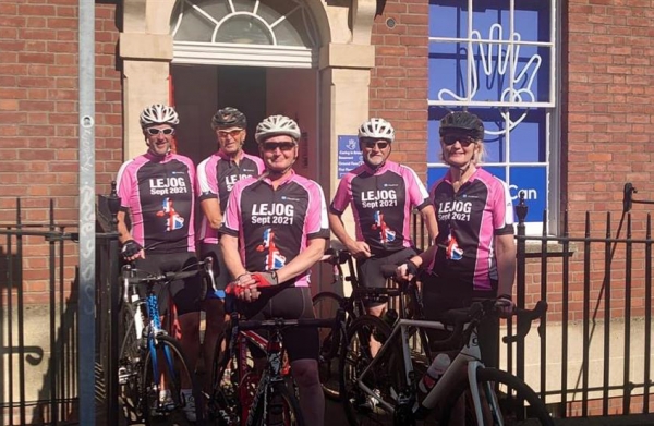 Team of five cycling from Land's End to John O'Groats in aid of Caring in Bristol
