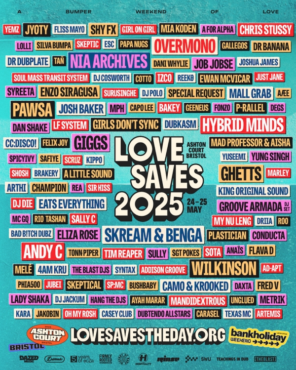 Love Saves The Day 2025 lineup announced Overmono and Nia Archives