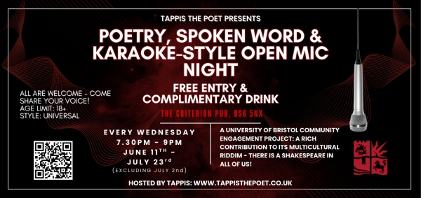 New Poetry and Spoken Word event launching at The Criterion in St Pauls