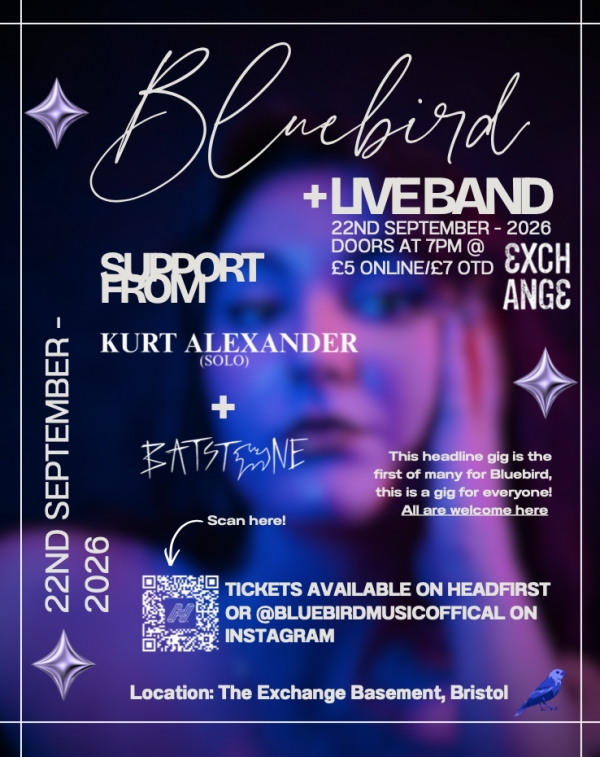 Bristol based singer-songwriter Bluebird live at Exchange in Old Market on 22 September