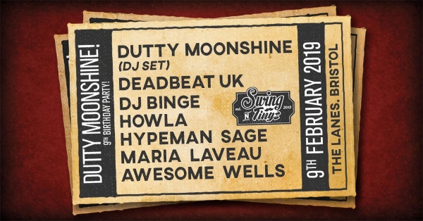 Swing n Tingz 24: Dutty Moonshine 9th Birthday at The Lanes on Saturday 9th February 2019