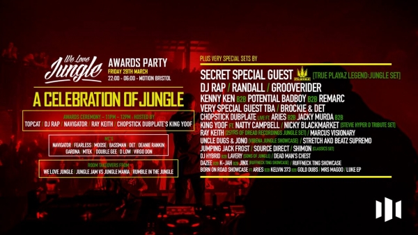 We Love Jungle Awards Party at Motion on Friday 29th March 2019